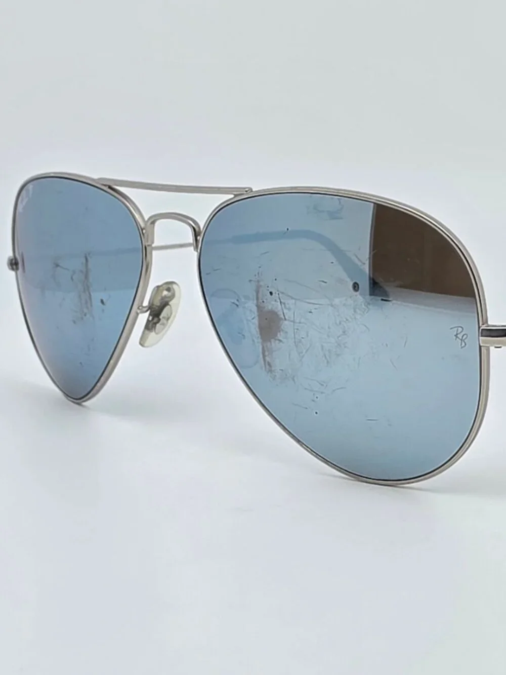 Ray-Ban RB3025 019/W3 Matte Silver Polarized Silver Mirror Aviator Sunglasses